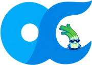 ONLYCYBER logo: a joined o and C in cyan-to-blue with Cyberleek peeking from inside the C.